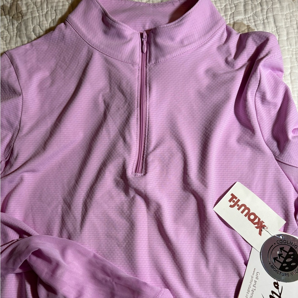Women’s Gottex Golf/Tennis light purple pink quarter zip small